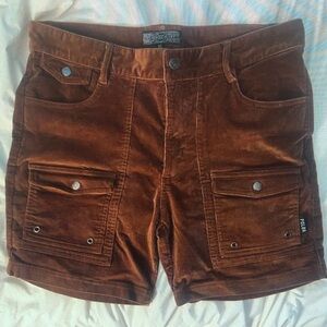 Brown Corduroy Women Shorts